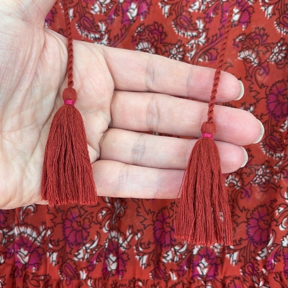 Ulla Johnson Ruby Red Ollie Dress Size 4 Valentines Day Silk Floral Mini Dress - Picture 11 of 17